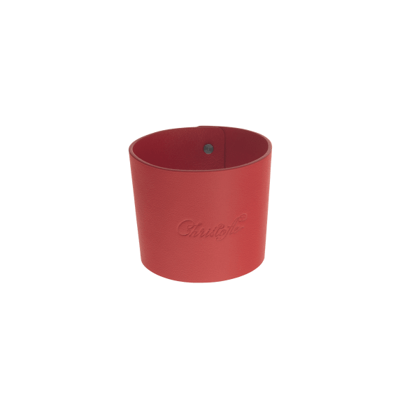 Red Leather Cuff for Coffee Cup | Objets Miroir